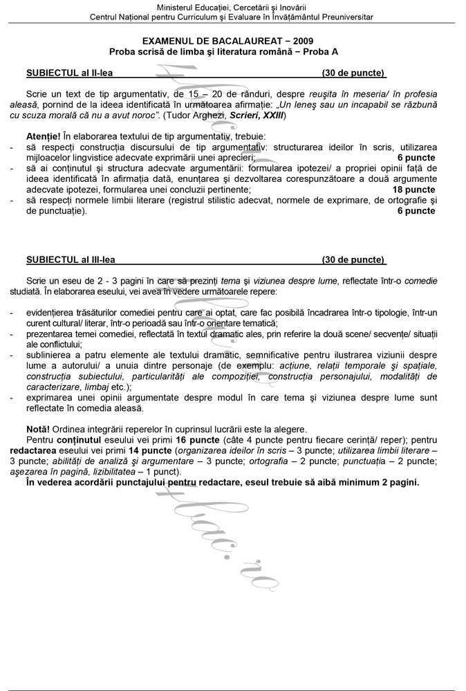 orchestra Constitute passport Varianta 66 [2009] Limba Romana (Rezolvat) 